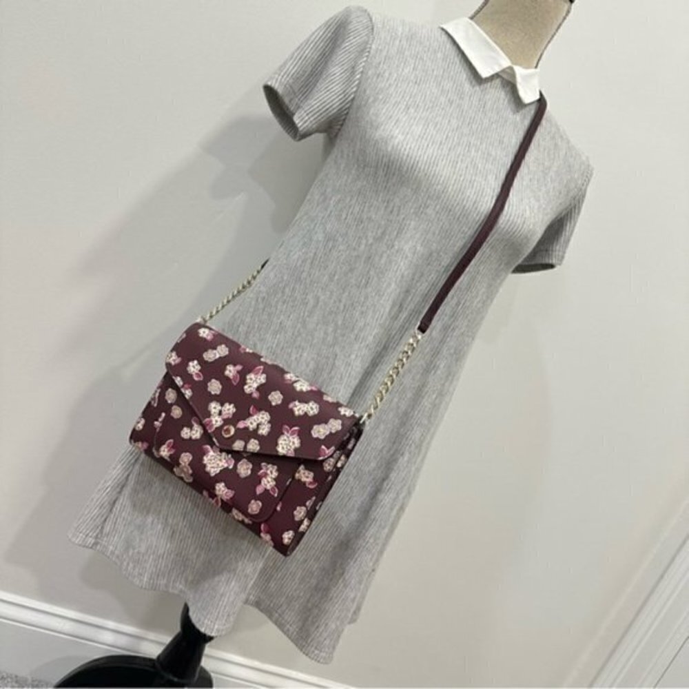 Kate Spade Tinsel Flap Crossbody Clutch Bag with Floral Print - Picture 14 of 14